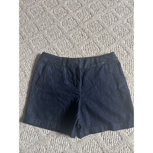 Womens‎ LOFT Outlet Dark Wash  Denim Chino Shorts, Size 6